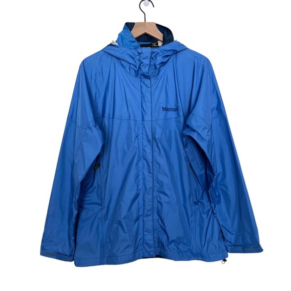 Marmot Jackets & Blazers - Marmot Precipitation Blue Hooded Waterproof Full Zip Wind Rain Jacket Size XL